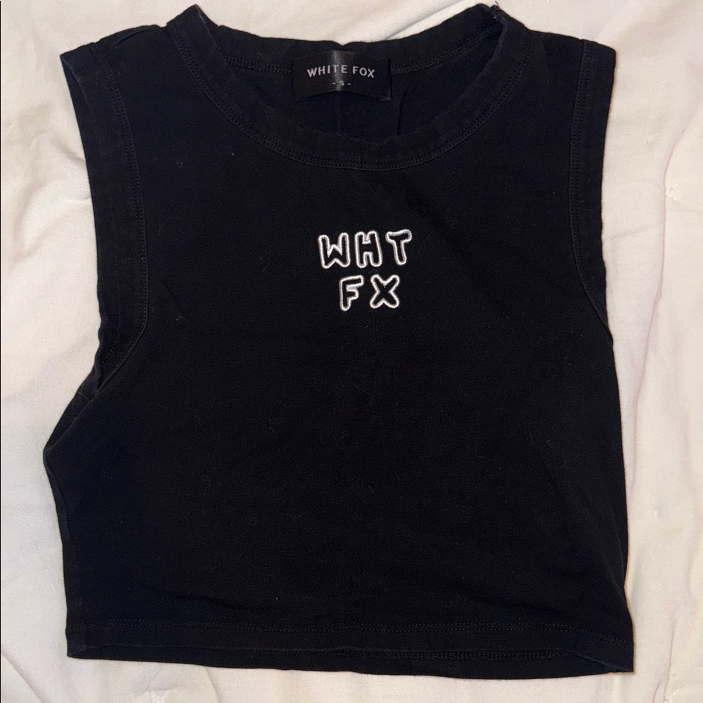 WHITE FOX Black Crop Top